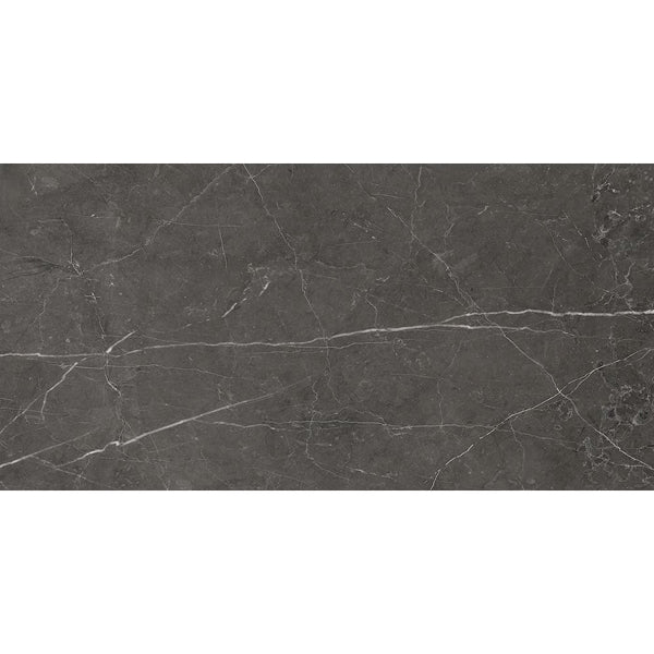 Anatolia Trentino Graphite Porcelain Tile 0.34 inch Thickness 12 inch Width 11.63 sq. ft. Coverage Polished Rectified Marble Look Floor and Wall Tile