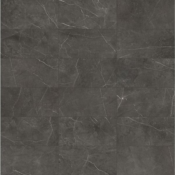 Anatolia Trentino Graphite Porcelain Tile 12 inch x 24 inch 15.5 sq. ft./case Polished Rectified Marble Look Glossy Finish