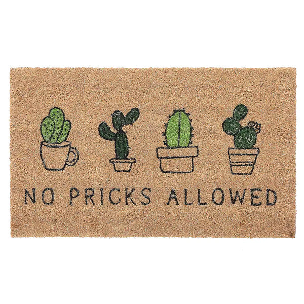 IH Casa Decor No Pricks Allowed Coir Door Mat 18 inch x 30 inch Indoor/Outdoor Entrance Mat