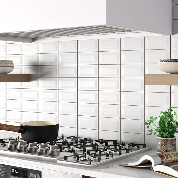 Segment Stone 3 in. x 6 in. Glossy Ceramic Inverted Beveled Wall Tile