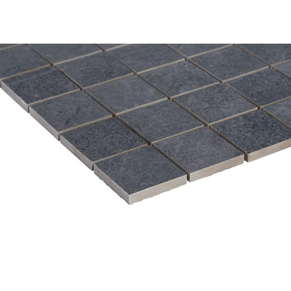 Ivy Hill Tile Copley Nero Porcelain Mosaic Tile 0.39 inch Thick 12 inch x 12 inch 5.82 sq ft/case Matte