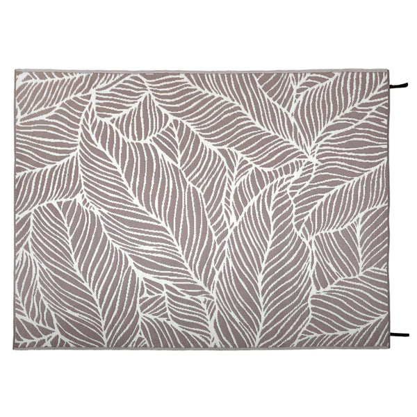 StyleWell Palm Leaves 8 ft. x 10 ft. Reversible Outdoor Area Rug – Beige Indoor/Outdoor Polypropylene Rug