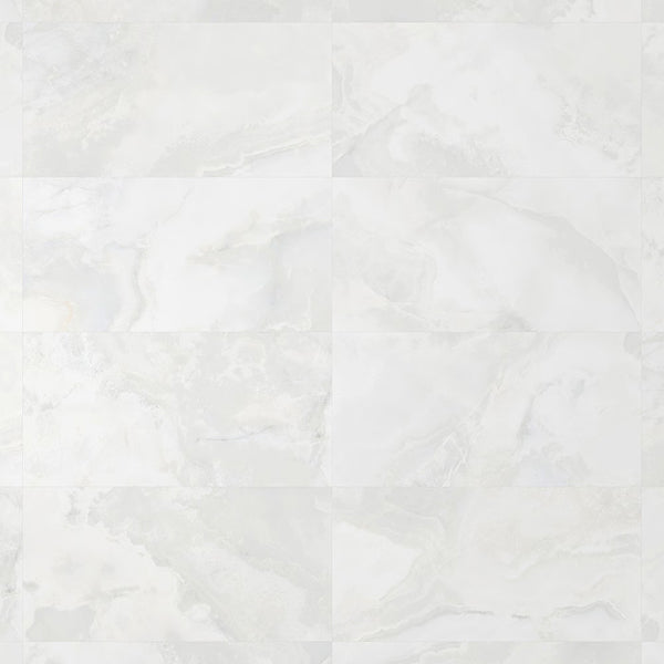 Ivy Hill Tile Jume Onyx White Porcelain Tile – 0.39 inch Thick, 24 inch x 48 inch, 15.49 sq.ft/Case – Polished Onyx Look Finish