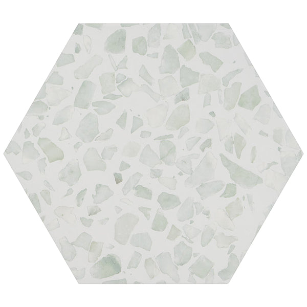 Ivy Hill Tile Fusion Hex Green Terrazzo 9 inch x 10.5 inch Matte Porcelain Floor and Wall Tile 8.07 sq ft per Case Hexagon