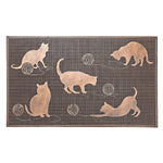 Load image into Gallery viewer, IH Casa Decor ERO Modern 18-Inch x 30-Inch Rubber Mat Cats Playing With Ball Of Yarn
