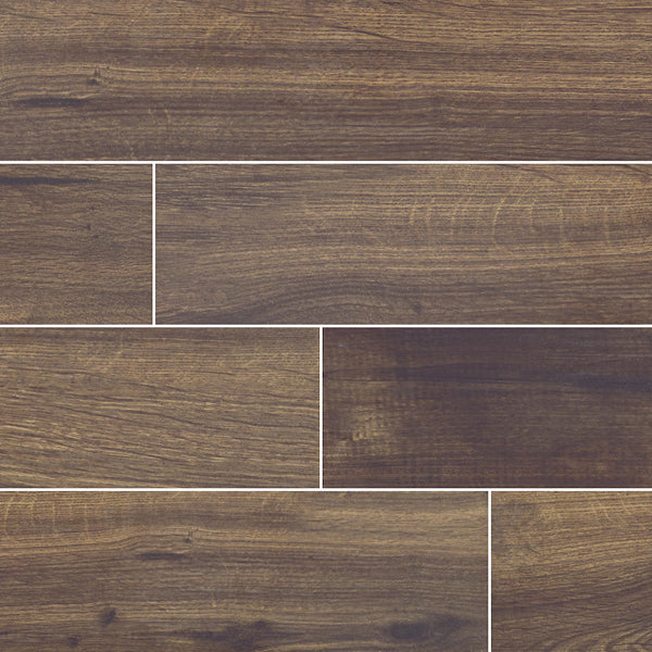MSI Stone ULC Arbor Walnut 6 inch x 36 inch Matte Porcelain Wood Look Floor and Wall Tile 15 sq ft per Case