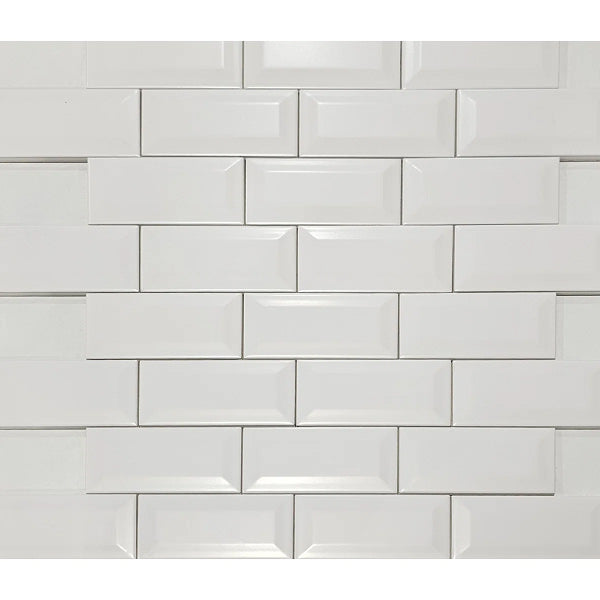 Matte White 3" x 6" Bevel Subway Tile