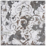 Load image into Gallery viewer, Merola Tile Aevum Dark Ornato 7.88 inch x 7.88 inch Ceramic Wall Tile – 9.63 sq ft per Case, Textured Decorative Marble Look Wall Tile