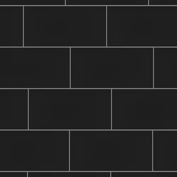 Merola Tile Crown Heights Matte Black 3 inch x 6 inch Ceramic Wall Tile 5.72 sq. ft./case – Textured Matte Subway Finish
