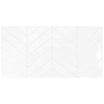 Charger l'image dans la visionneuse de galerie, Smart Tiles Peel And Stick Backsplash Blok Chevron Tiles, Ceramic Look, 22.56In X 11.58In, White, 2-Pack