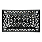 Charger l'image dans la visionneuse de galerie, Home Decor Inc. 18 inch x 30 inch Black Iron-II Wrought Rubber Outdoor Doormat – Non-Slip Recycled Rubber Entrance Mat