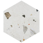 Load image into Gallery viewer, Merola Tile Sonar Hex White 8.63 inch x 9.88 inch Porcelain Floor and Wall Tile 11.5 sq ft per Case Terrazzo Look