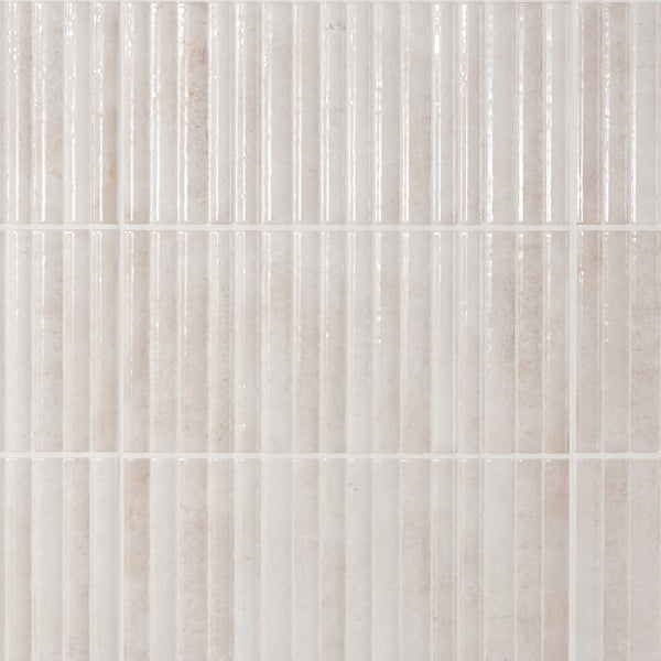 Carrelage mural cannelé poli blanc Ivy Hill Mawr 5,9 po x 11,81 po 0,31 po d'épaisseur 9,68 pi ca/caisse