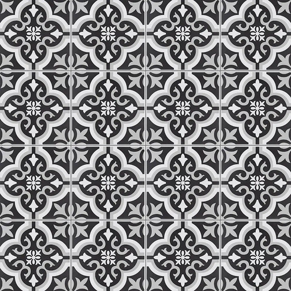 Merola Tile Harmonia Kings Marrakech Blue Ceramic Floor and Wall Tile 13 inch Width 13 inch Length 12.19 sq ft/case Patterned Matte Finish
