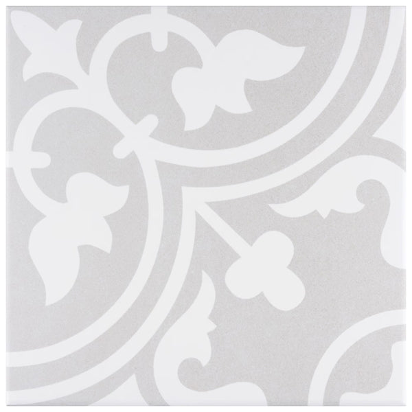 Merola Tile Arte Soft Grey Porcelain Tile 0.4 inch Thick 9.75 inch x 9.75 inch 10.88 sq. ft./Case Satin Finish Square Tile