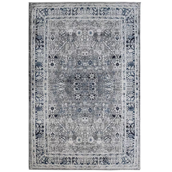 Lanart Rug Cassia Blue 8 ft. x 10 ft. Indoor Area Rug – Traditional Persian Style Stain Resistant Rug