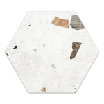 Load image into Gallery viewer, Modamo Barreta Terrazzo Matte White 10 inch Hexagon Porcelain Floor and Wall Tile 11.19 sq ft per Case