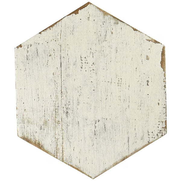 Merola Tile Retro Hex Blanc Porcelain Tile 14.13 inch x 16.25 inch – 11.05 sq. ft. per Case Matte Wood Look Finish