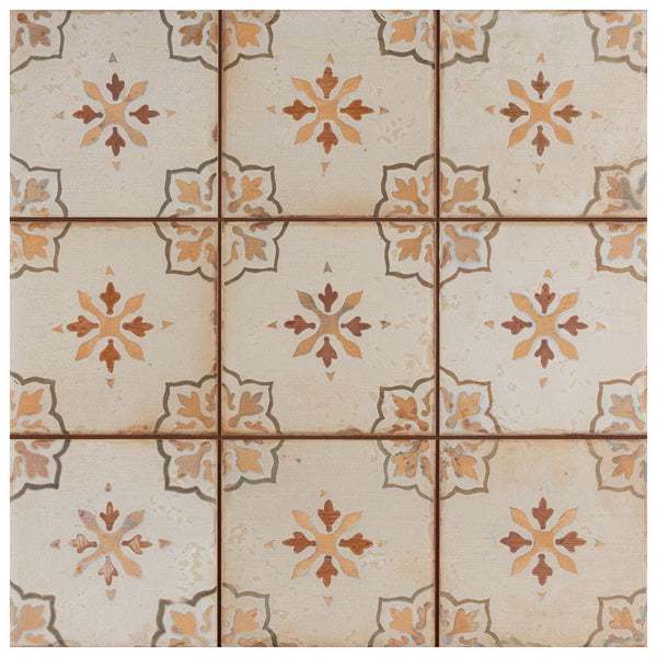 Merola Tile Mirambel Marron 13 inch x 13 inch Ceramic Floor and Wall Tile – 12.2 sq. ft. per Case, Matte Textured Finish