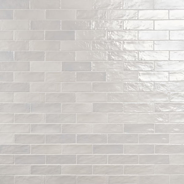 Ivy Hill Amagansett Gin White Mixed Finish Ceramic Wall Tile 2 inch x 8 inch 0.31 inch Thick 5.38 sq ft/case