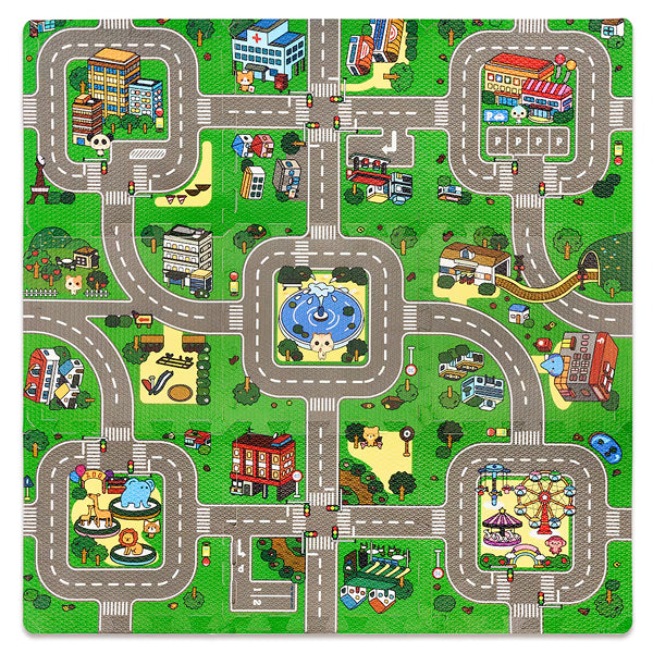 Sorbus Floor Traffic Play Mat Interlocking Set 9 Piece – Kids Foam Puzzle Floor Play Mat