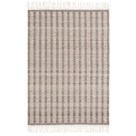 Charger l'image dans la visionneuse de galerie, GlucksteinElements Everett Ivory/Taupe 6 ft. x 9 ft. Indoor Area Rug – Modern Wool Blend Rug with Fringe Detail