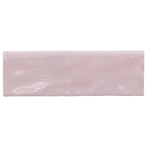 Ivy Hill Tile Kingston Pink 3 inch x 8 inch Polished Ceramic Bullnose Wall Tile Trim