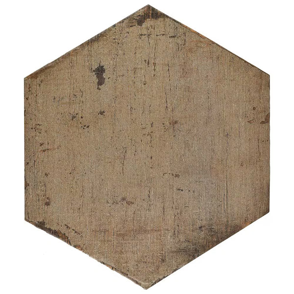 Merola Tile Retro Hex Terra Porcelain Tile 14.13 inch x 16.25 inch – 11.05 sq. ft. per Case Matte Wood Look Finish