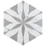 Charger l'image dans la visionneuse de galerie, Merola Tile Llama Flower Loire Silver Smoke Porcelain Tile – 0.38 inch Thick, 8.63 inch x 9.88 inch, 11.5 sq.ft/Case – Mixed Texture Floral Finish