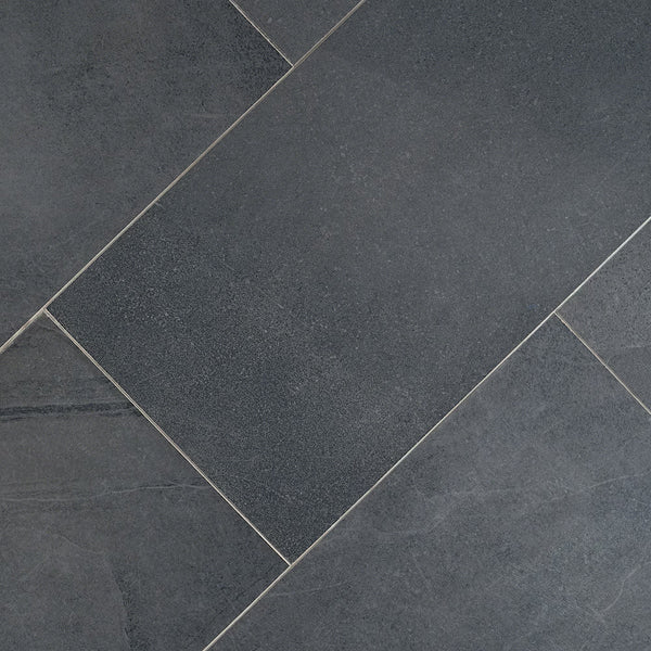 Ivy Hill Tile Copley Nero Porcelain Tile – 0.39 inch Thick, 12 inch x 24 inch, 11.62 sq.ft/Case – Matte Stone Look Finish