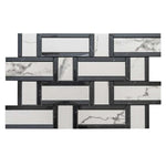 Load image into Gallery viewer, Stately Tre Basketweave 9.5" x 14" Porcelain Marble Look Wall &amp; Floor Tile