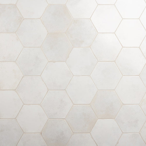 Ivy Hill Tile Mandalay Hex White Porcelain Tile – 0.35 inch Thick, 9.13 inch x 10.51 inch, 8.07 sq.ft/Case – Polished Hexagon Finish