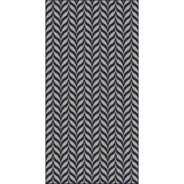 StyleWell Carleton 3 ft. x 6 ft. Polypropylene Loop Yarn Blue/Grey Doormat with Non-Slip Backing – Indoor Runner Mat