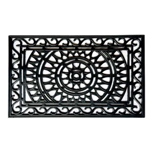 Home Decor Inc. 24-inch x 36-inch Black Iron-IV Wrought Rubber Outdoor Doormat