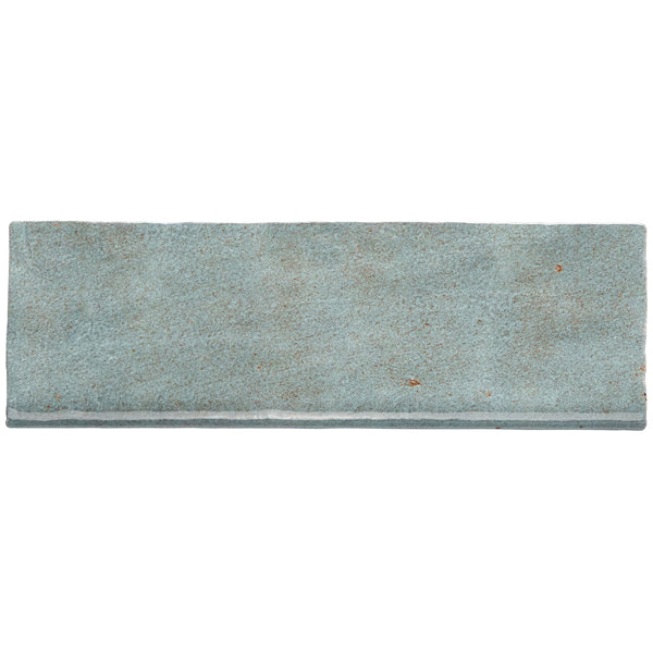 Ivy Hill Tile Kingston Turquoise 3 inch x 8 inch Polished Ceramic Bullnose Wall Tile Trim
