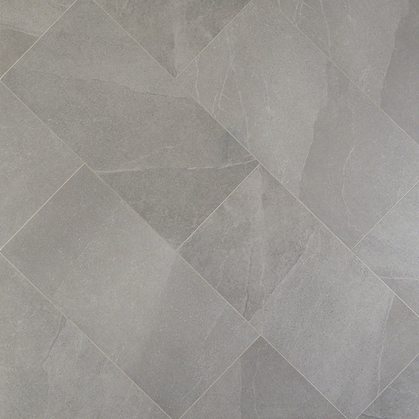 Ivy Hill Tile Copley Grigio Porcelain Tile – 0.39 inch Thick, 12 inch x 24 inch, 11.62 sq.ft/Case – Matte Stone Look Finish