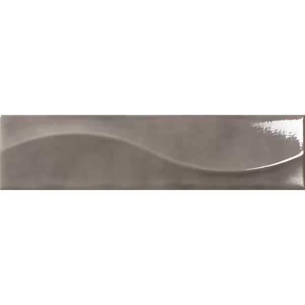 Modamo Santa Clara Metro Decor Glossy Grey Ceramic Wall Tile 0.315 inch Thick 2.87 inch Wide 6 sq. ft. per Case – Glossy Subway Finish