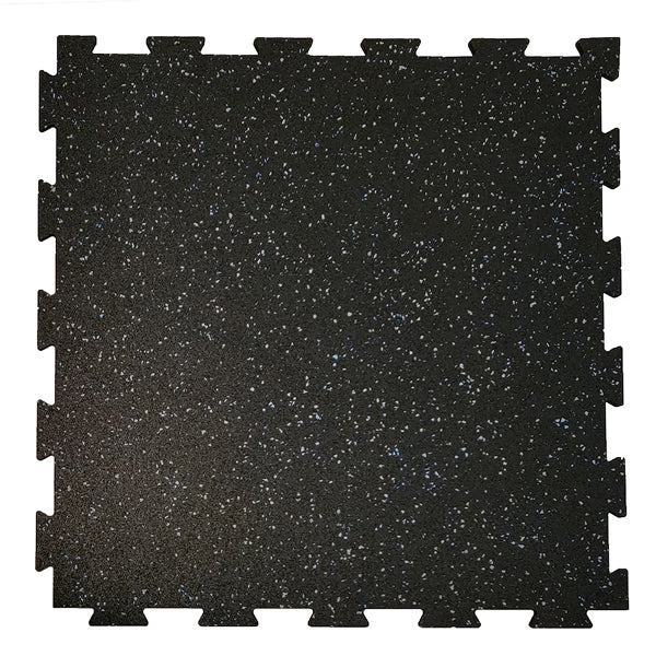 Rubber King Pro Series Blue/Grey 24 inch x 24 inch Rubber Interlocking Floor Tile – 40 sq. ft. Commercial Gym Flooring Set