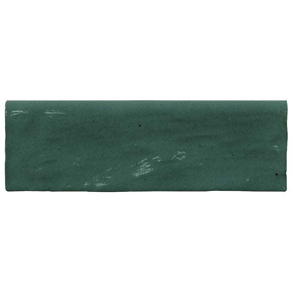 Ivy Hill Tile Kingston Green 3 inch x 8 inch Polished Ceramic Bullnose Wall Tile Trim – Glazed Classic Decorative Edge Trim Tile