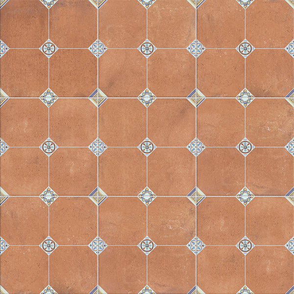 Merola Tile Manises Decor Mix Porcelain Tile 0.31 inch Thick 13.13 inch x 13.13 inch 10.98 sq. ft./Case Patterned Floor and Wall Tile