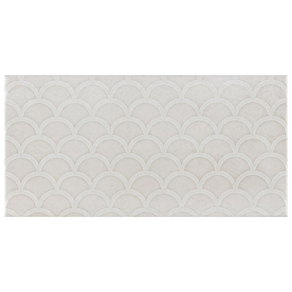 Merola Tile Camden Decor Antique Bianco Ceramic Wall Tile 4 inch Width 8 inch Length 11.5 sq ft/case Glossy Subway Pattern Finish