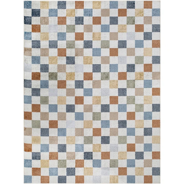 Jules Checkered Denim Area Rug