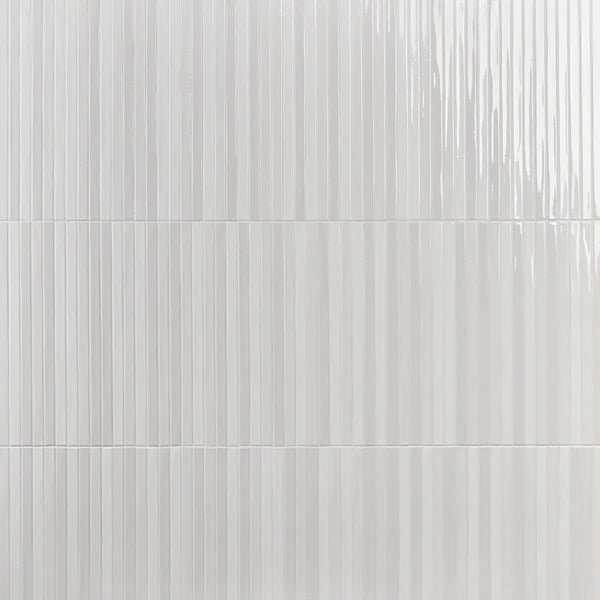Ivy Hill Tile Vistaio Blanco White 5.27 in. x 17.71 in. Glossy Ceramic Mosaic Wall Tile – 0.64 Sq. Ft. per Tile, Polished Low Sheen Finish