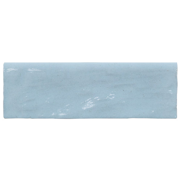 Ivy Hill Tile Kingston Blue 3 inch x 8 inch Polished Ceramic Bullnose Wall Tile Trim