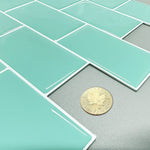 Charger l'image dans la visionneuse de galerie, Mureno Dimensions Teal Subway Peel and Stick Rigid Vinyl Tiles 4 Pack