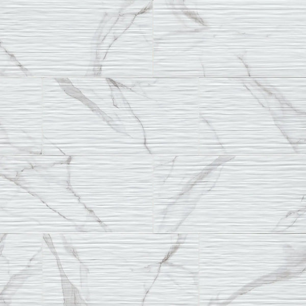 MSI Stone ULC Statuary Stripe White 12 inch x 24 inch Glossy Ceramic Patterned Look Wall Tile 16 sq ft/case – High Gloss Finish