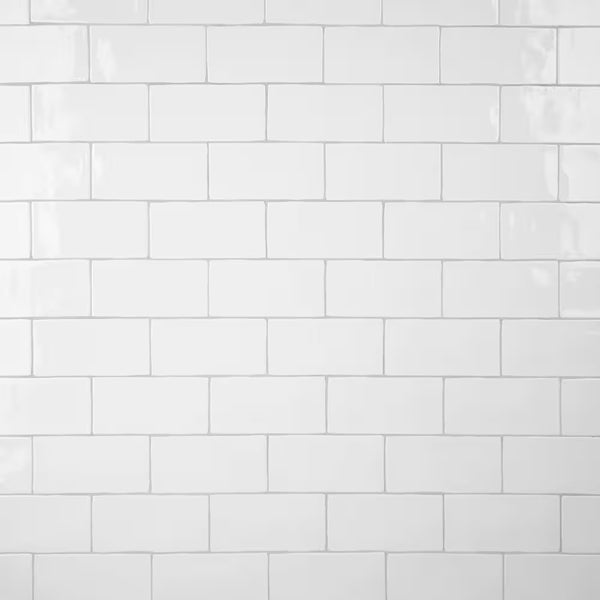 Merola Tile Castillo White 3 inch x 6 inch Ceramic Wall Tile – 5.72 sq.ft./case Glossy Handmade Look
