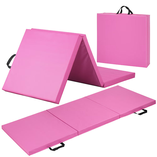 CAP Barbell All Purpose Folding Aerobic Fitness Gym & Gymnastics Mat 6 ft. x 2 ft. x 2 inch Thick Pink Exercise Mat