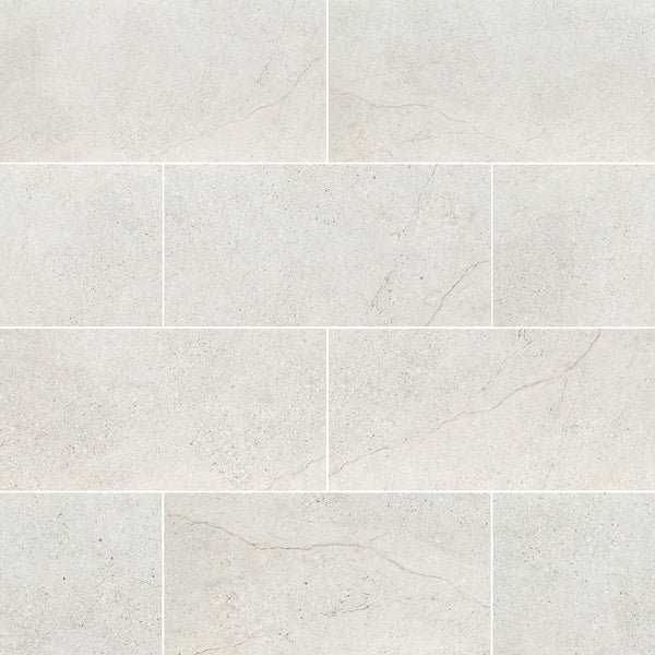 MSI Stone ULC Lancaster Grey Porcelain Tile 0.37 inch Thickness 24 inch Width 16 sq. ft. Coverage Polished Finish Marble Look