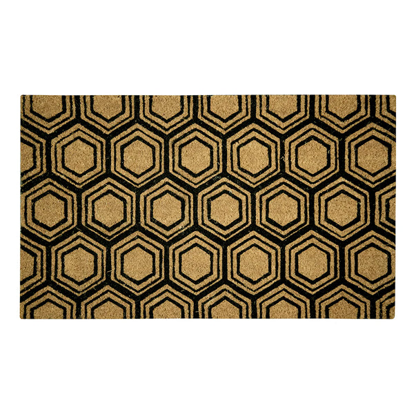 MSI Stone ULC Black Hexagon 22 in. x 36 in. Coir Door Mat